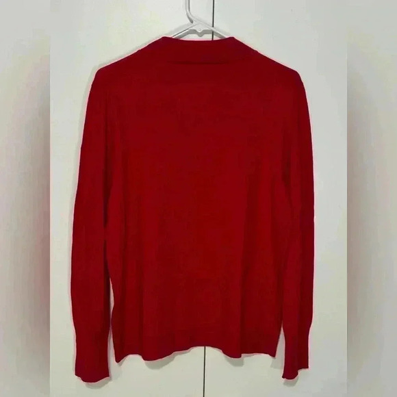 Riley & Rae Women Large Ruby Red Lightweight Long Sleeve Holiday Party Sweater - Picture 4 of 10